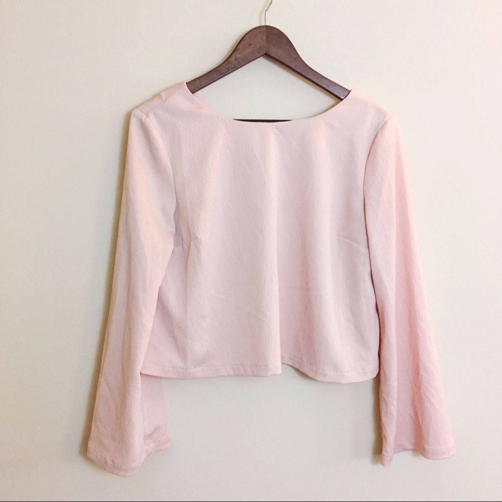 Topshop Pastel Pink Reversible Blouse Button Open